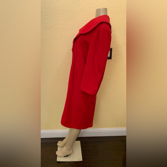 VTG Women’s Size Medium Red Double Breasted Overcoat - Picture 4 of 8